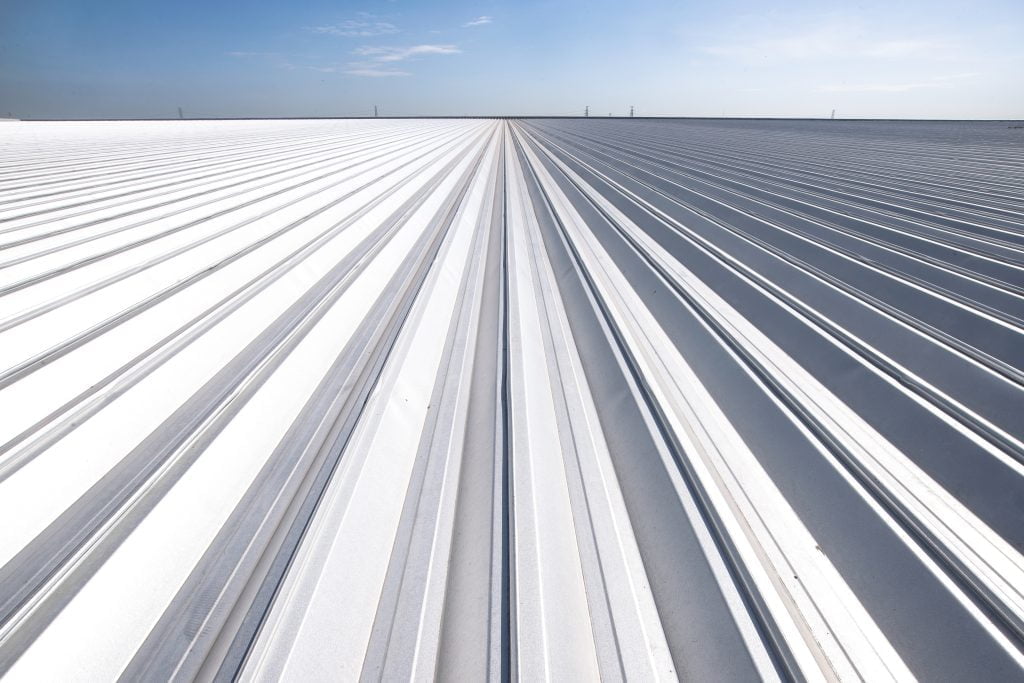Perspective of Metal sheet for industrial building and construction under the sky