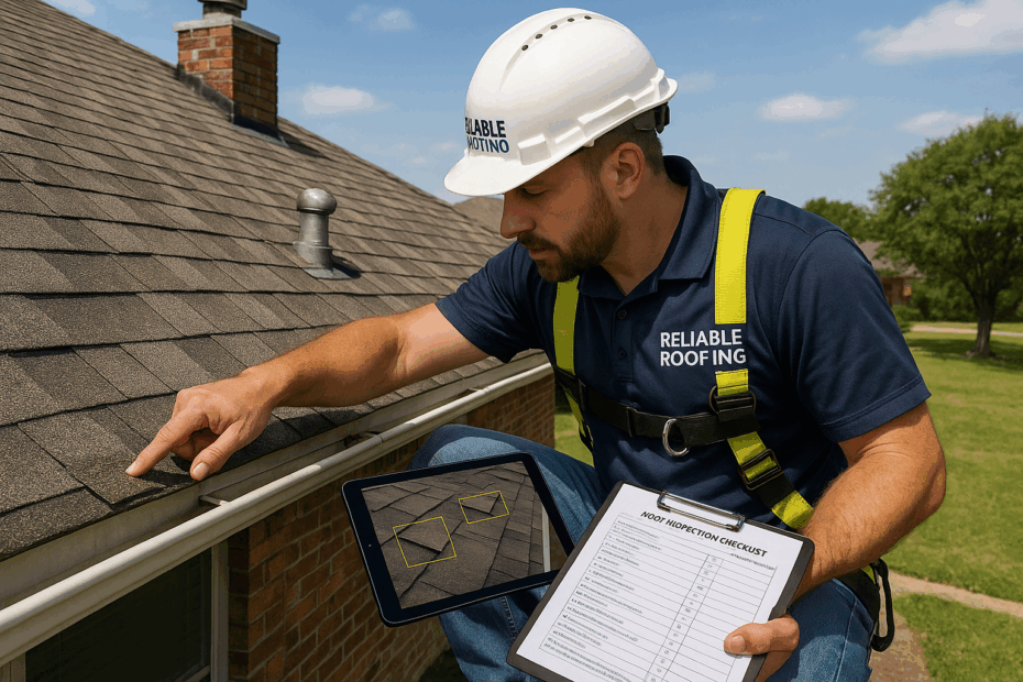 Shingle damage inspection East Texas