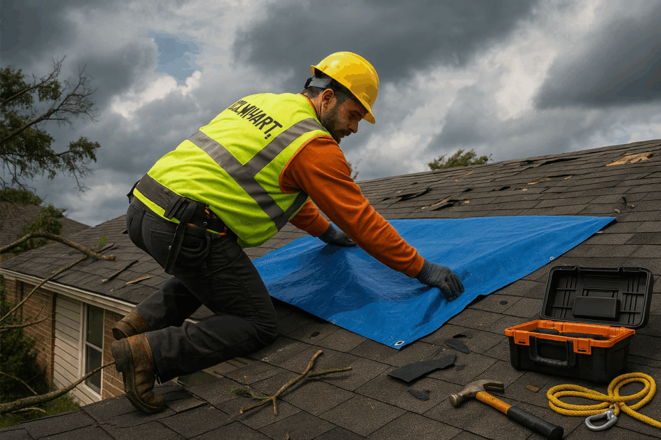 Roof hole repair patching East Texas