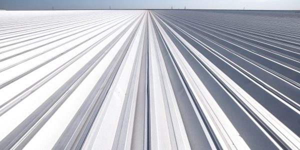 Perspective of Metal sheet for industrial building and construction under the sky